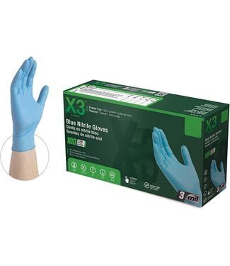 AMMEX Gants en Nitrile X3 Standard (Paquet de 100x)