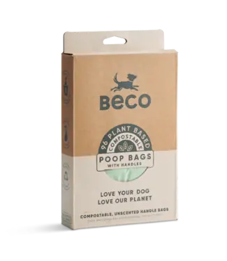 BECO PETS Biodegradable poop bags with handles