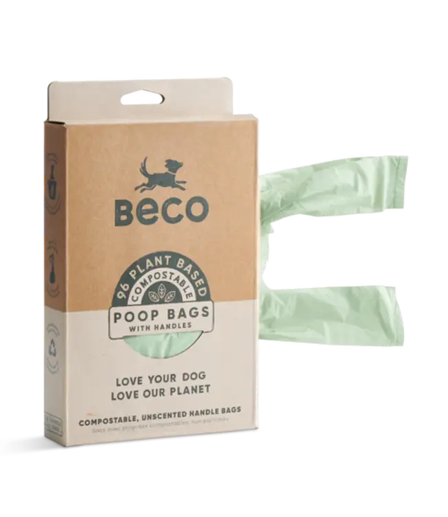 BECO PETS Biodegradable poop bags with handles