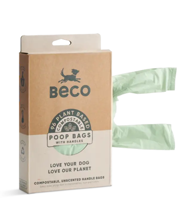 BECO PETS Poop Bags avec poignées Biodégradables
