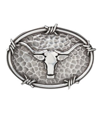 Ariat Longhorn & Barbed Wire Belt Buckle