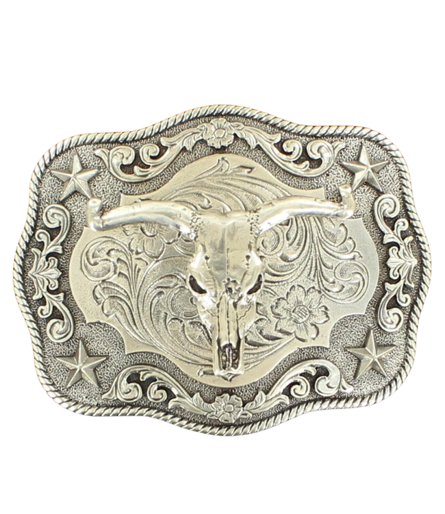 M&F Western Products Antique Steer Skull Belt Buckle