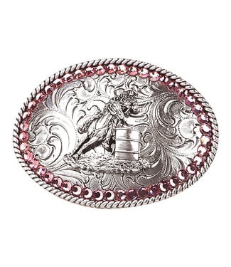 M&F Western Products Girl's Pink Barrel Racer Belt Buckle