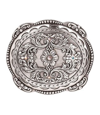 M&F Western Products Oval Floral Rhinestones Belt Buckle