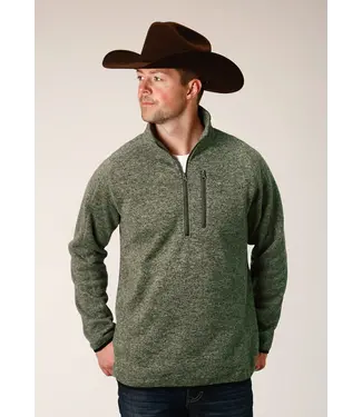 Stetson Half Zip Green Sweater