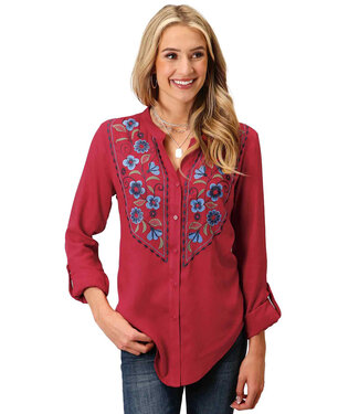 Roper Blouse Rayon Challis Fleurs et Framboise