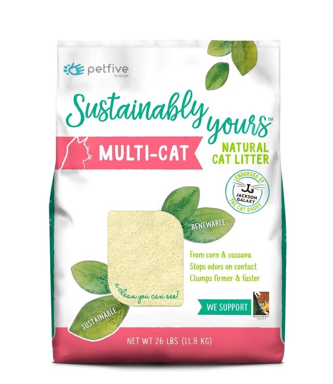 Sustainably Yours Litière Agglomérante Biodégradable Multi-Cat