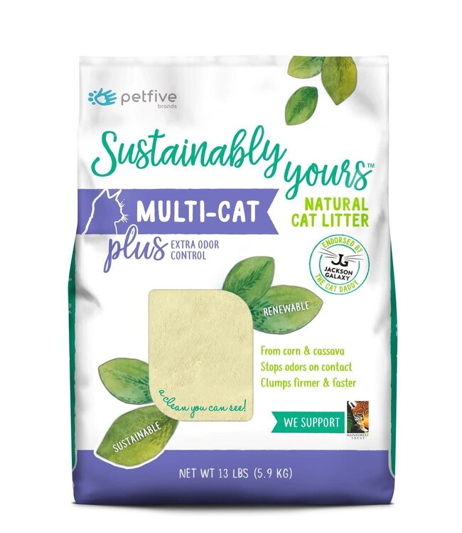 Sustainably Yours Litière Agglomérante Biodégradable Multi-Cat Plus