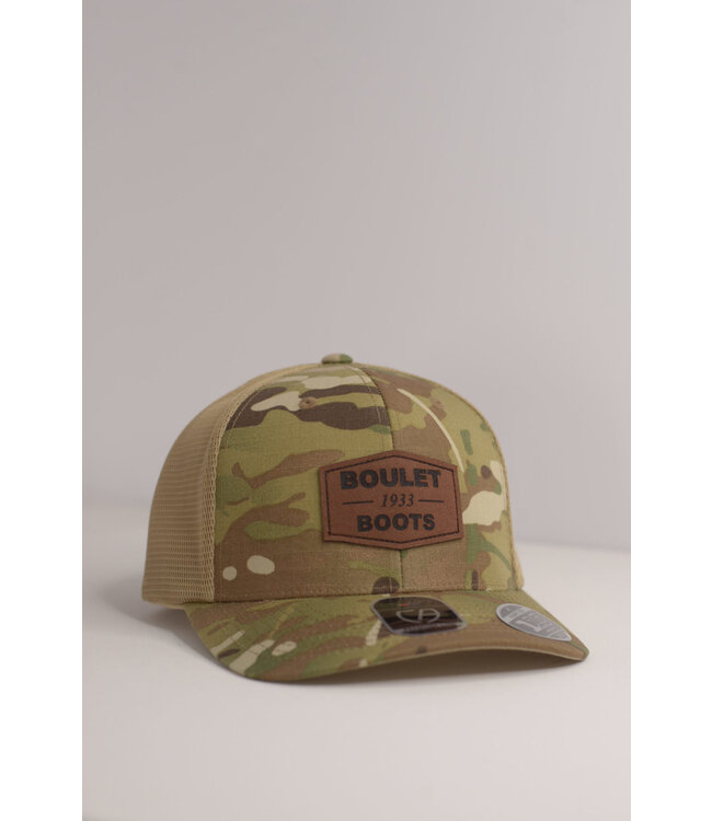 Boulet Leather Logo Patch Trucker Cap