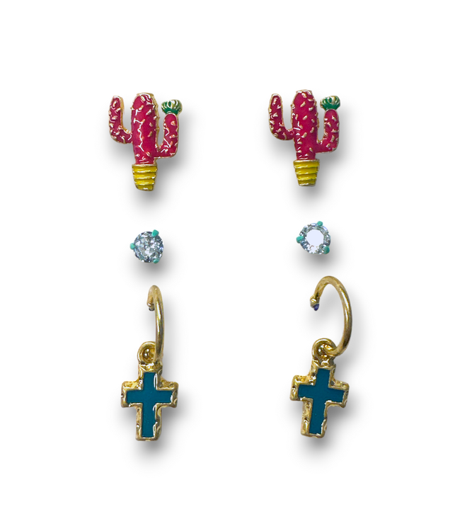 M&F Western Products Flashy Cactus Earrings