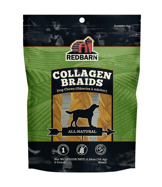 Redbarn Braided Collagen Stick in Bag