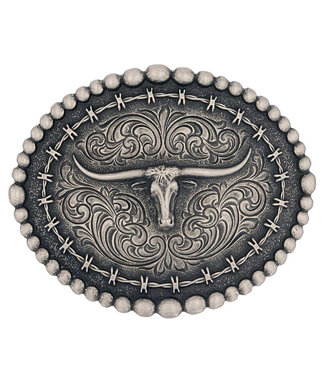 Montana Silversmiths Rustic Longhorn Buckle