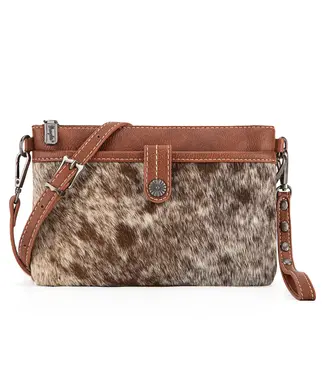 Wrangler Brown Hair-On Cowhide Collection Crossbody