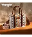 Wrangler Coffee Southwestern Print Small Canvas Tote Bag