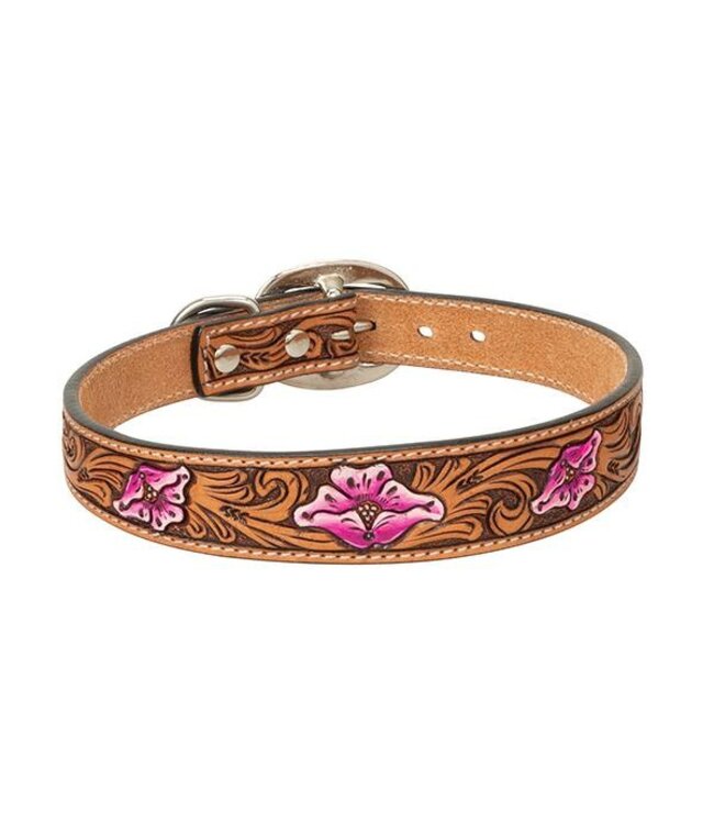 Weaver Pink Floral Leather Necklace