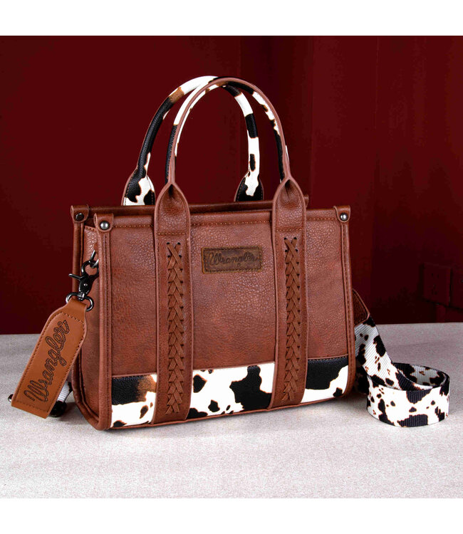 Wrangler Brown Cow Print Concealed Carry Tote / Crossbody