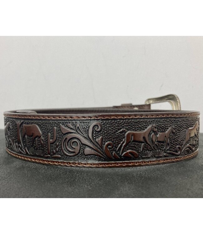 Catawest Leather Belt with Horses