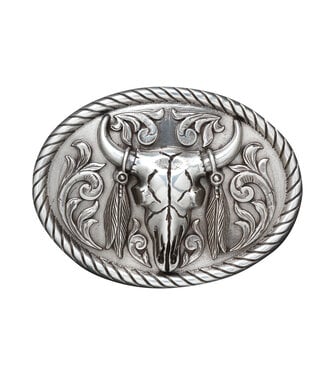 M&F Western Products Oval Bull Skull Belt Buckle