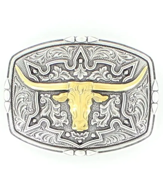 M&F Western Products Rectangle Bullhead Belt Buckle