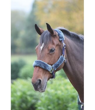 Shires Equestrian Navy Fleece Lined Horse Halter with Breakaway