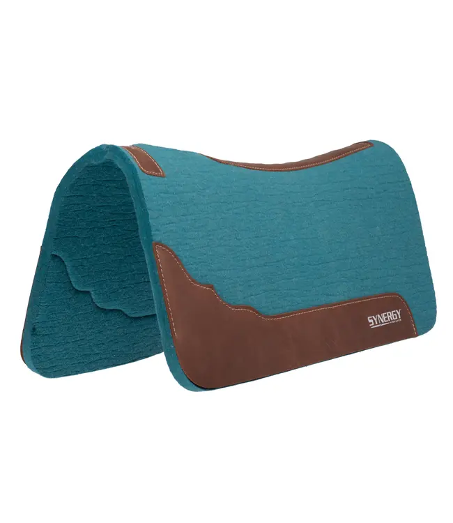 Weaver Synergy Steam Pressed Merino Wool Turquoise Performance Saddle Pad