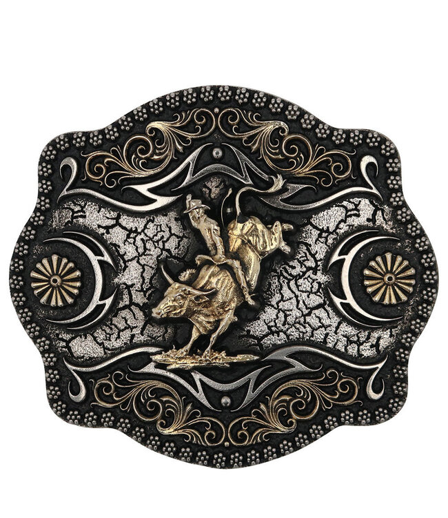 Montana Silversmiths A-Blaze Framed BullRider Attitude Belt Buckle