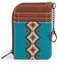 Wrangler Dark Turquoise Southwestern Art Print Mini Zip Card Case