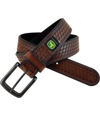 John Deere Bridle Genuine Leather Basket Weave Belt