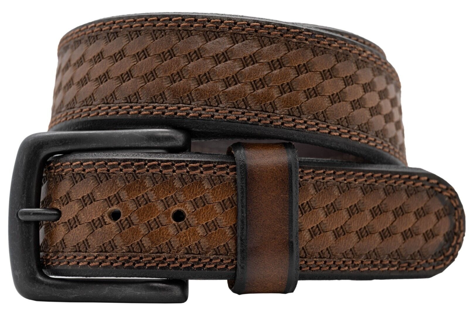 JOHN DEERE Ceinture Basket Weave et Logo Rubber Patch Paddock Animal