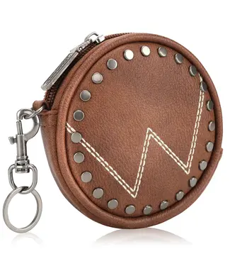 Wrangler Brown Circular Coin Pouch W Logo Bag Charm