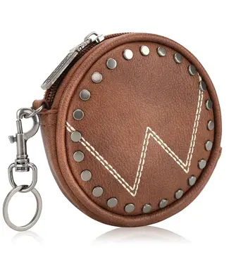 Wrangler Circular Coin Pouch W Logo Bag Charm Brun