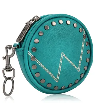 Wrangler Circular Coin Pouch W Logo Bag Charm Turquoise