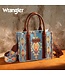 Wrangler Brown Southwestern Print Small Canvas Tote Bag