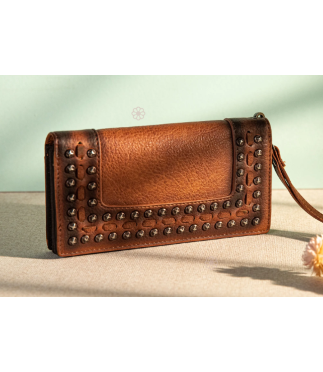 Wrangler Brown Studded Wallet