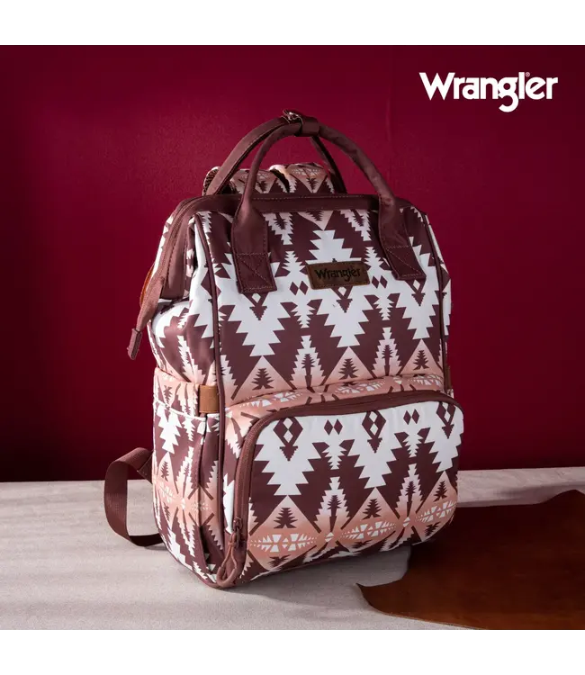 Wrangler Brown Allover Aztec Dual Sided Backpack