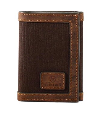 Ariat Portefeuille Canvas Logo Leather Patch Brun