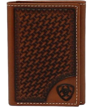 Ariat Tan Basketweave Shield Wallet