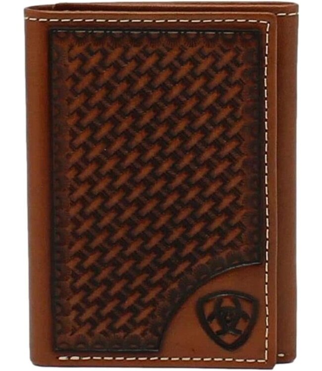 Ariat Tan Basketweave Shield Wallet