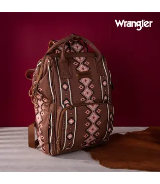 Wrangler Allover Aztec Dual Sided Backpack Camel