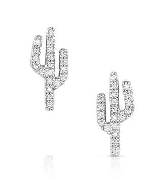 Montana Silversmiths Boucles d'Oreilles Sparkling Saguaro Cactus
