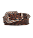 Angel Ranch Leather Floral Embossed Blue Diamond Belt