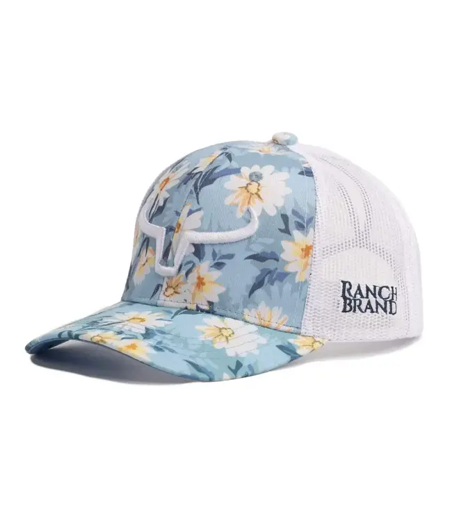 Ranch Brand White Ponytail Flower29 Cap