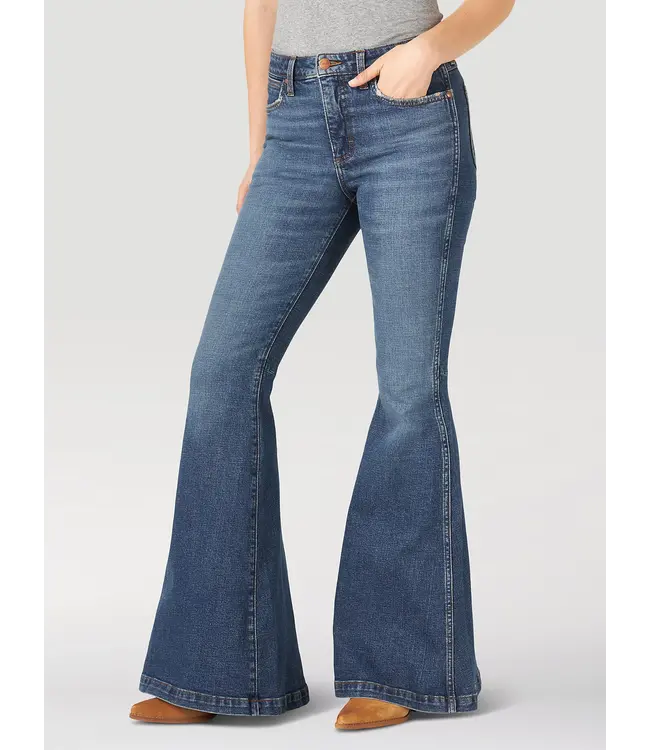 Wrangler Retro Premium Jean High Rise Trumpet Flare in Paige