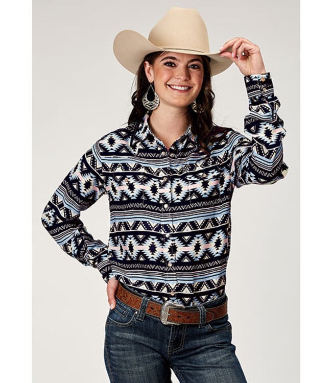 Roper Aztec Printed Rayon Western Shirt