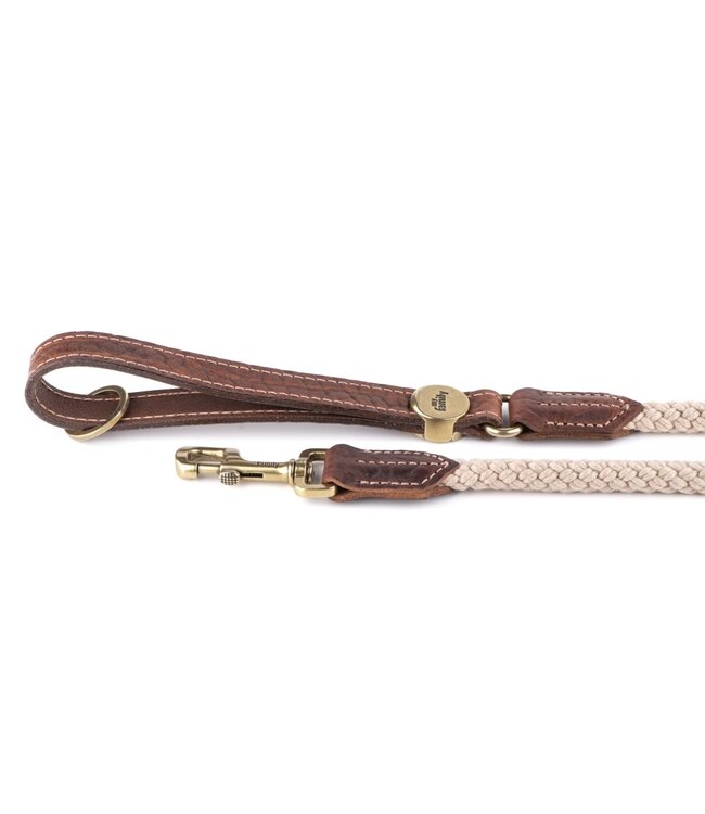 MyFamily El Paso Dog Leash in Genuine Italian Brown Leather and Rope