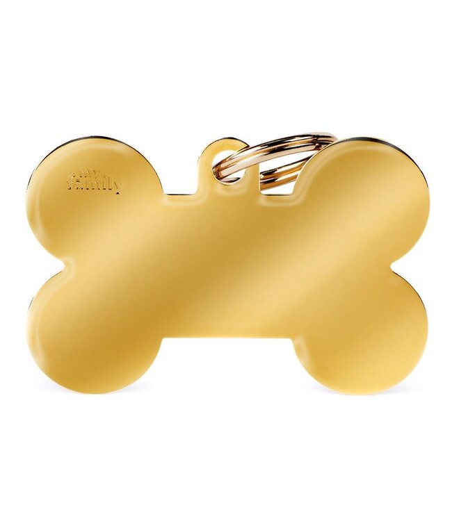 MyFamily ID Tag Basic Collection Bone in Golden Brass