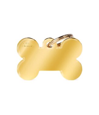 MyFamily ID Tag Basic Collection Bone in Golden Brass