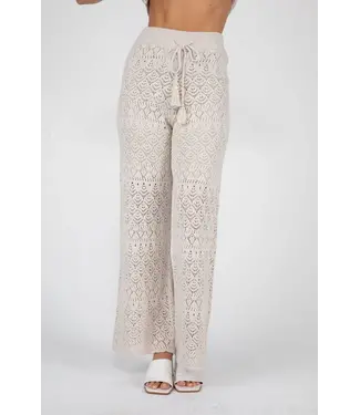 MISS ME Pantalon All Over Crochet Beige