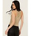 MISS ME Camisole Knotted Ribbed Tank With Button