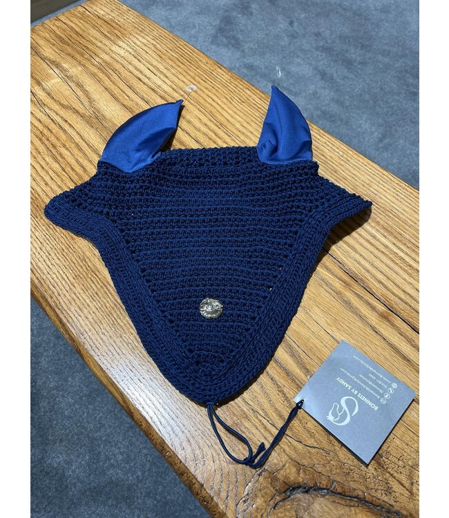 Ogilvy Equestrian Navy Long Tie-Down Bonnet